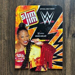 WWE L.A. Knight & Bianca Belair Slim Jim Holder Cardboard Display topper RARE